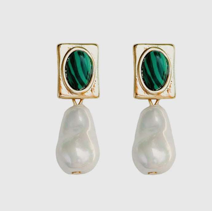 Malachite Earring