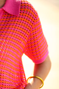 Color Block Crochet Top