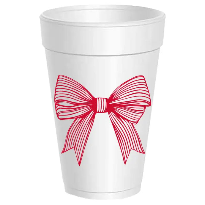 Striped Bow Foam Cups