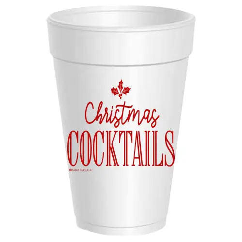 Christmas Cocktails Foam Cups