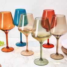 Load image into Gallery viewer, Acrylic Stemmed Colored Wine Glasses