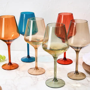 Acrylic Stemmed Colored Wine Glasses