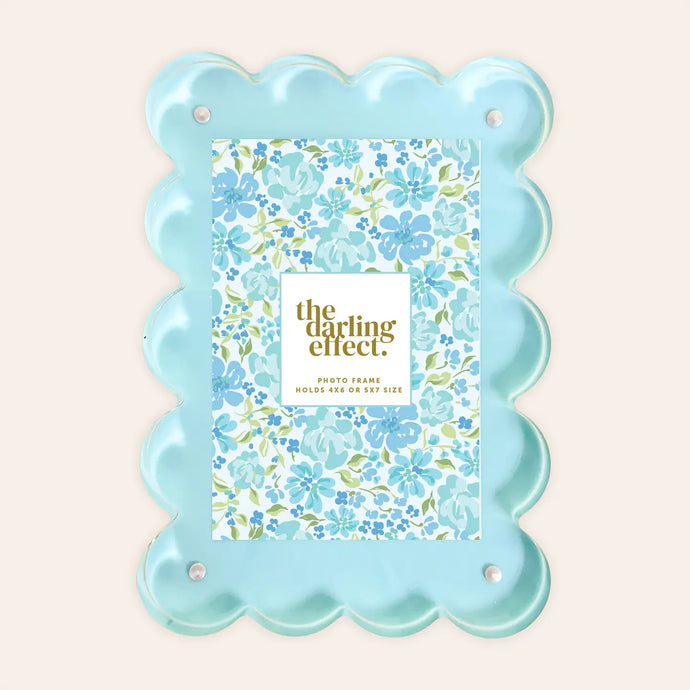 Scalloped Acrylic Frame - Blue