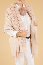 Load image into Gallery viewer, Pom-Pom Coney Fur Wool Wrap Scarf