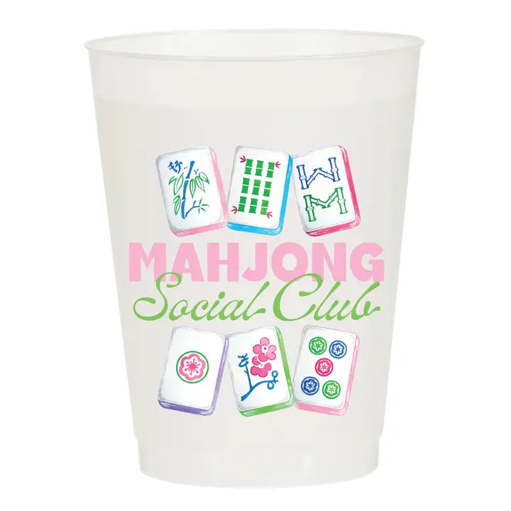 Mahjong Social Club Frosted Cups