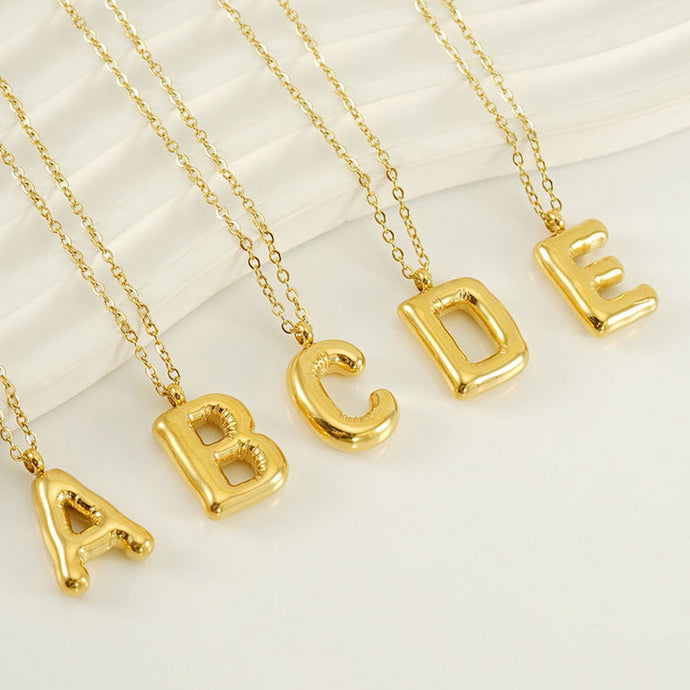 Puffy Initial Necklace