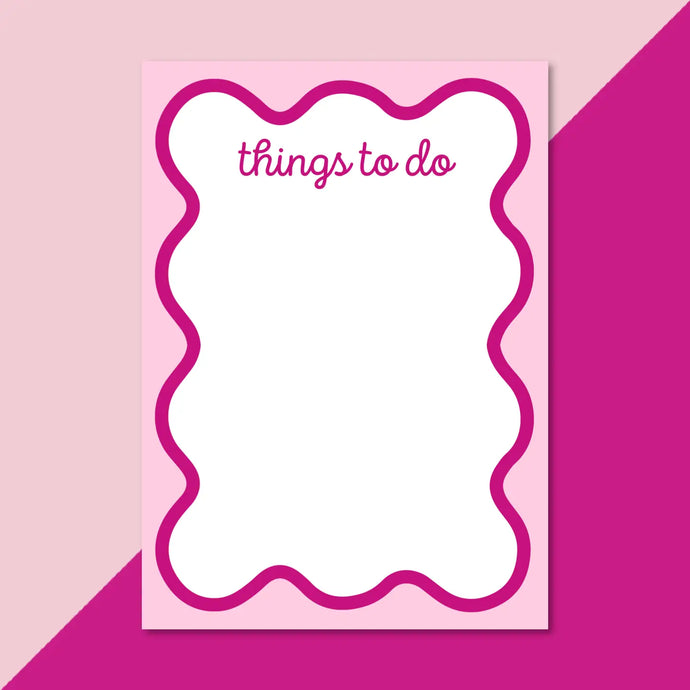 Wavy Things To Do Notepad - Pink