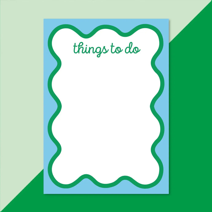 Wavy Things To Do Notepad - Green