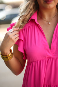Off To The Races Dress - Hot Pink