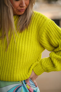 Mumu Bailey Lime Knit Sweater