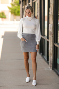Check Me Out Skirt- Charcoal
