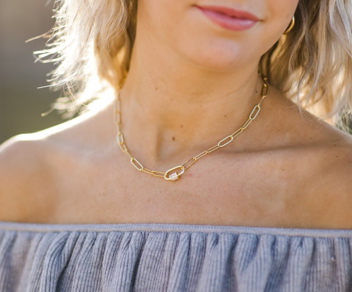 SG Crystal Small Oval Necklace