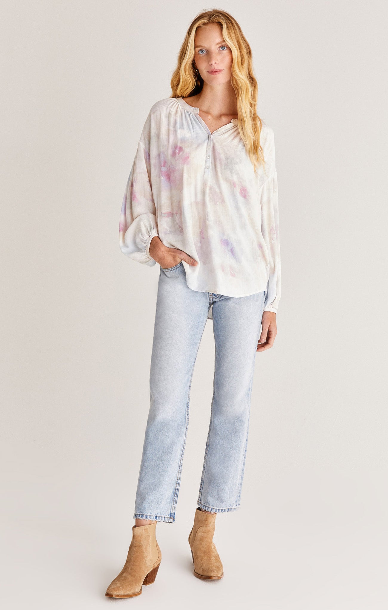 ZS Bayfront Blurred Woven Top