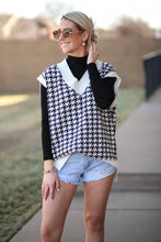 Load image into Gallery viewer, Lost &amp; Houndstooth Vest - Black