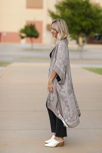 Grey Lotus Kimono